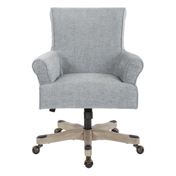 OSP Home Furnishings Megan Mist Fabric Office Chair with Grey Wash Wood
