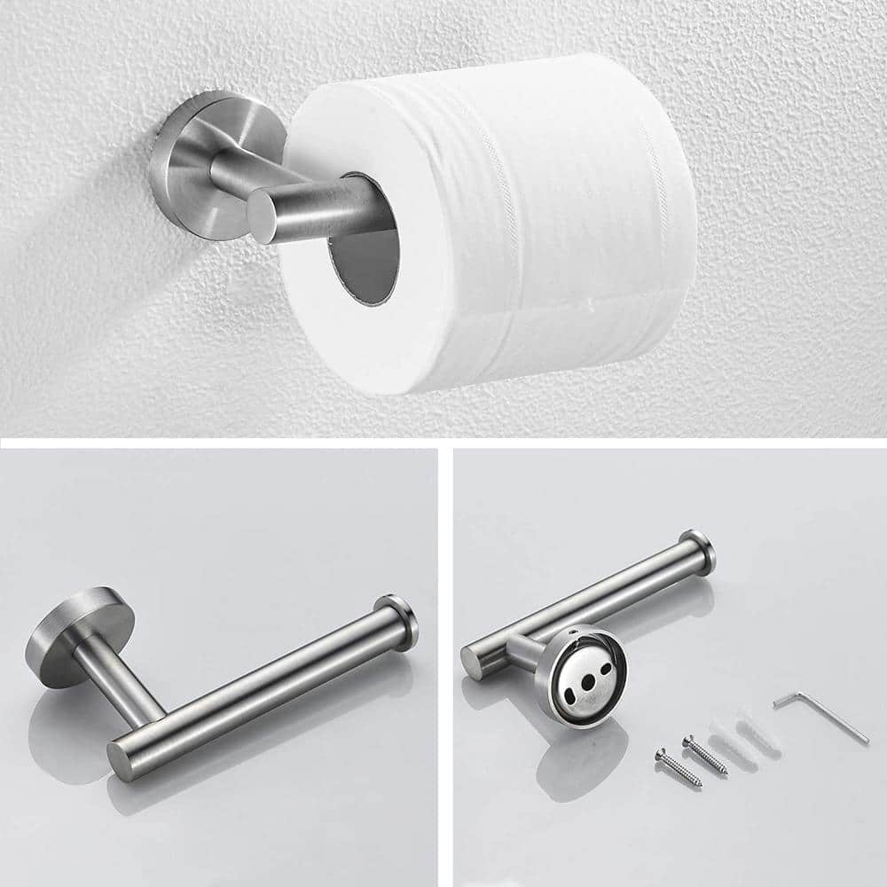 Brushed Nickel 4-Piece Stainless Steel Bathroom Hardware Set