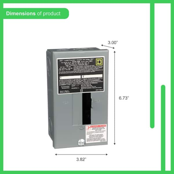 Square D - QO 30 Amp 2-Space 2-Circuit Indoor Main Lug Load Center(QO2L30SCP)