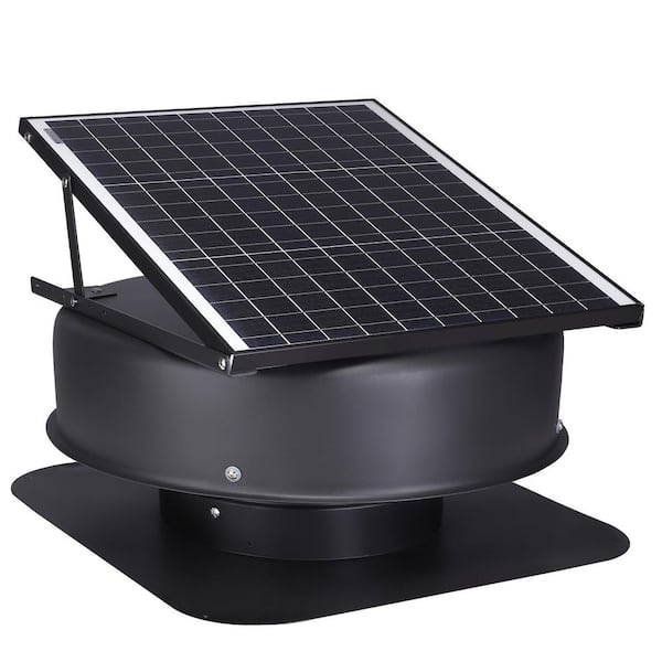 Solar Attic Fan, 40 W, 1230 CFM High Airflow Roof Vent Fan, Weatherproof with 110 V Smart Adapter Black 2025 Update