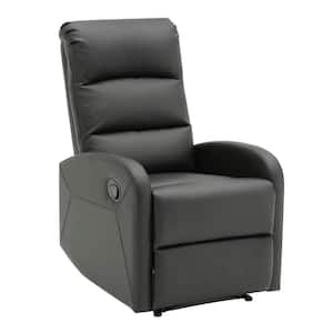 Dormi Black Faux Leather Standard (No Motion) Recliner with Highbacked