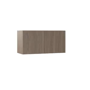 Designer Series Edgeley Assembled 30x15x12 in. Wall Bridge Kitchen Cabinet in Driftwood