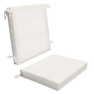 Outdoor Midback Dining Chair Cushion Textured Solid Bone