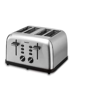1-Piece Silver Stainless Steel Toaster