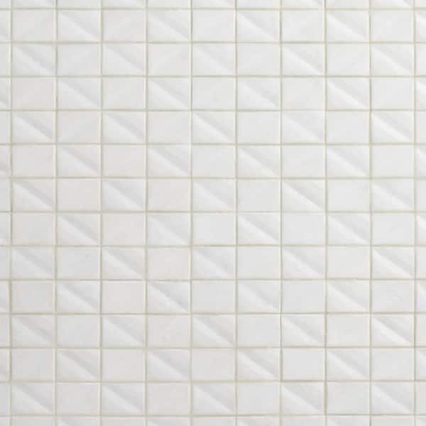 Ivy Hill Tile Argent Satin 11.5 in. x 11.5 in. Matte Glass Wall Mosaic Tile (0.91 sq. ft./Each)