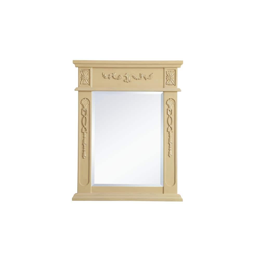 Medium Rectangle Light Antique Beige Contemporary Mirror (28 in. H x 22 in.