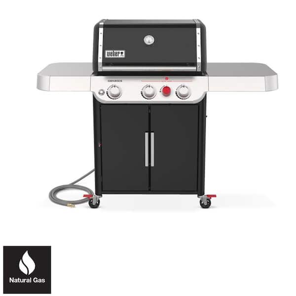 Weber Genesis E-325s 3-Burner Natural Gas Grill in Black with Built-In Thermometer - The Home Depot