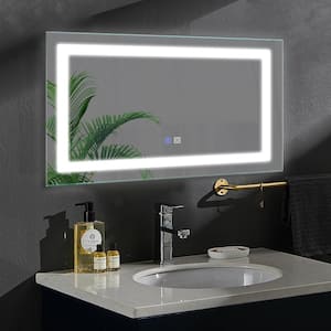 40 in. W x 24 in. H Rectangular Frameless Wall Mount Bathroom Vanity Mirror in Silver Vertical/Horizontal Hang