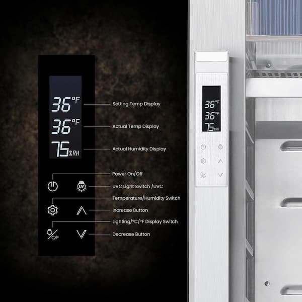 30 in. 21.9 cu. ft. Professional Dry Aging Refrigerator Meat Steak Aging Machine in Stainless Steel Humidity Control