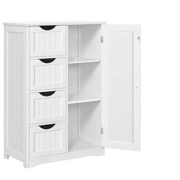 XUJMK 22 in. W x 11 in. D x 33 in. H White Linen Cabinet, Drawers ...