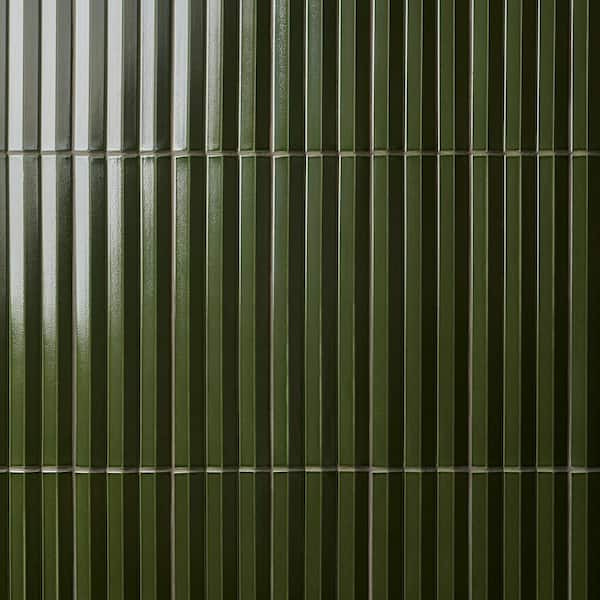 Ivy Hill Tile Apex Verde Green 4.92 in. x 15.74 in. 3D Polished Porcelain Wall Tile (6.99 Sq. Ft./Case)