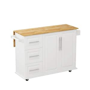 Cambridge Granite Top Portable Kitchen Island/Cart White/Black - Crosley  KF30024DWH