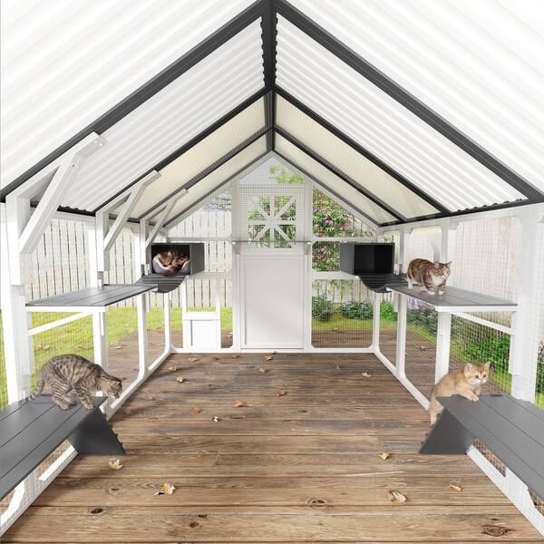 Nestfair 7.87 ft. W x 6 ft. D Greenhouse Outdoor Cat Enclosure