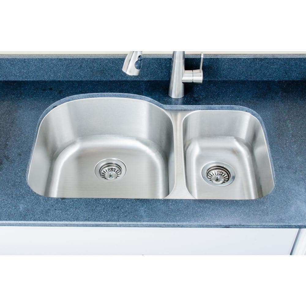 Wells The Craftsmen Series Undermount Stainless Steel 32 In 70 30 Double Bowl Kitchen Sink Cmu3221 97d The Home Depot