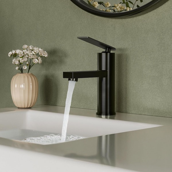 7 in. Height Single Handle Single Hole Bathroom Faucet 1.2 GPM Spot Resistant in Matte Black