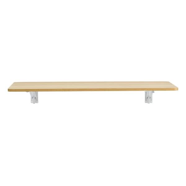 Unbranded 44.8 in. W x 22 in. Light Brown Decorative Wall Shelf, Wall Mounted Folding Table, Folding Computer Desk, Folding Desk