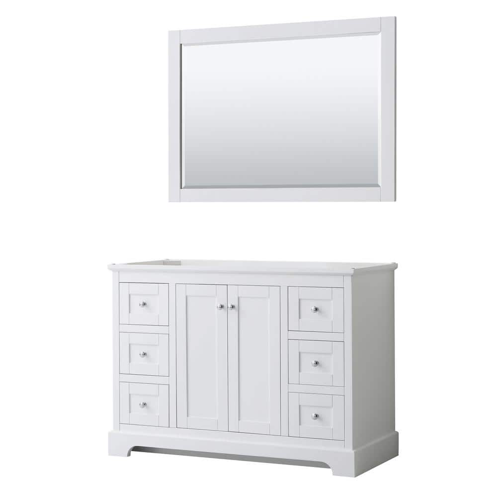 Avery 47.25 in. W x 21.75 in. D Bathroom Vanity Cabinet Only with Mirror in White price history on PriceWatchPro
