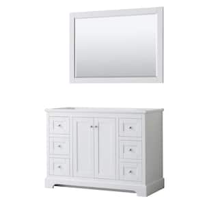 Avery 47.25 in. W x 21.75 in. D Bathroom Vanity Cabinet Only with Mirror in White