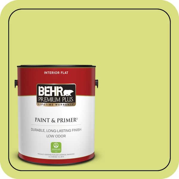 BEHR PREMIUM PLUS 1 gal. #410B-4 Carolina Parakeet Flat Low Odor Interior Paint & Primer