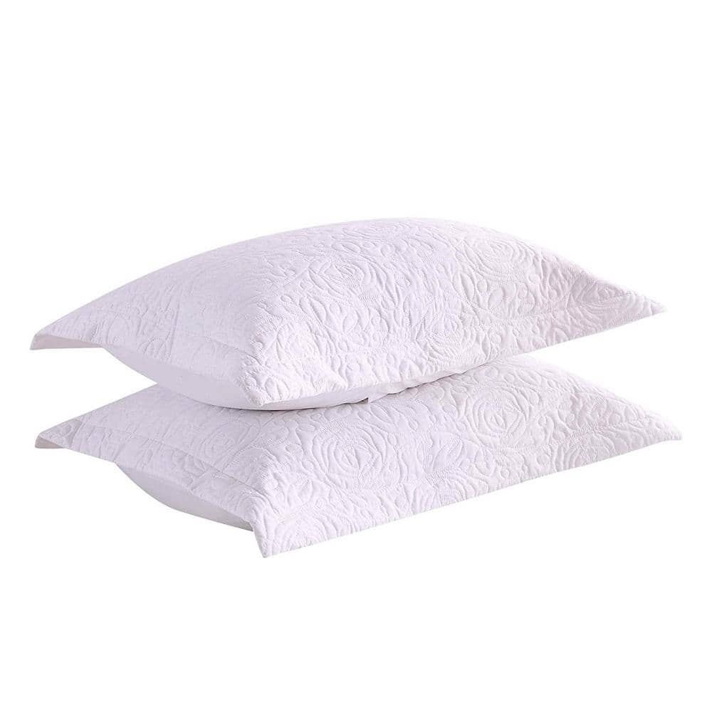 White King Size Embroidered Cotton and Polyester Sham