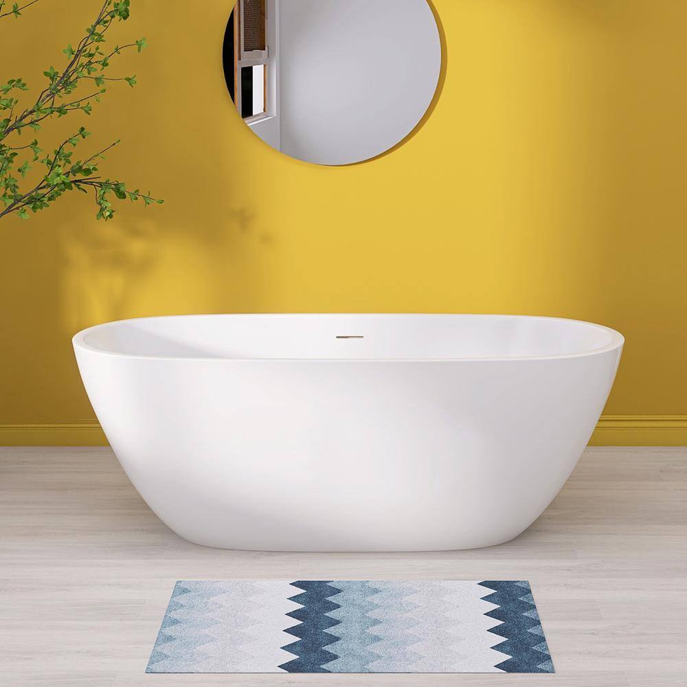 NTQ 55 in. x 29.5 in. Acrylic Free Standing Soaking Tub Oval