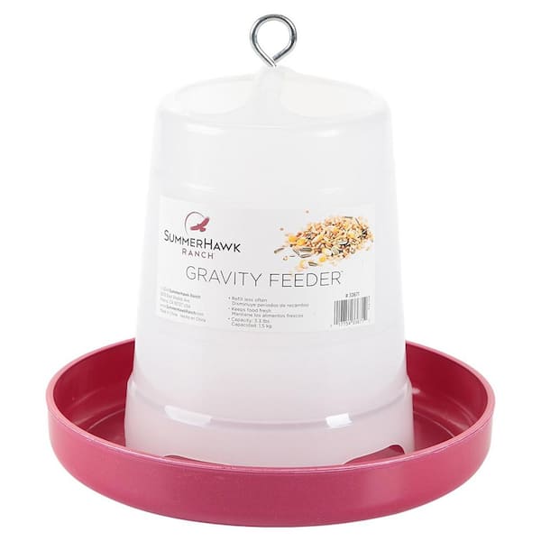 Animal House 6.5 lbs. Automatic Gravity Fed (Coverage Area - 0-Acres ) Wireless Hanging Chicken and Poultry Feeder Trough
