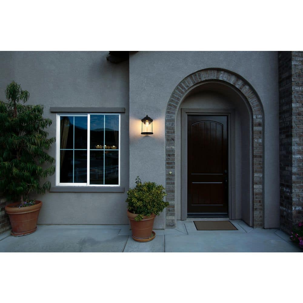 12 in. Black Outdoor Hardwired Wall Sconce with No Bulbs Included price history on PriceWatchPro