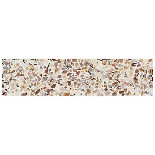 Ivy Hill Tile Shoal Cream Pearl 3 in. x 0.39 in. Polished Terrazzo Floor and Wall Subway Tile Sample