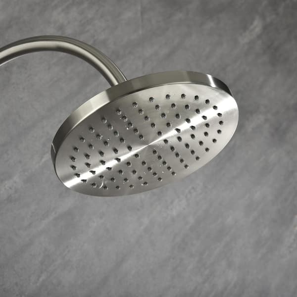 Riviera 4-Spray 1.8 GPM 8 in. Wall Mounted Dual Shower Head and Handheld Shower Head in Brushed Nickel Riviera 4-Spray 1.8 GPM 8 in. Wall Mounted Dual Shower Head and Handheld Shower Head in Brushed Nickel