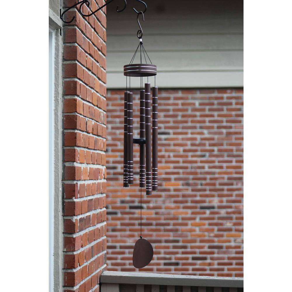 40-inch Brown Copper Vein Wind Chimes with Glossy Finish
