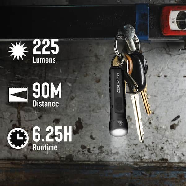 Coast KL45R 225 Lumens Rechargeable LED Flashlight with Laser