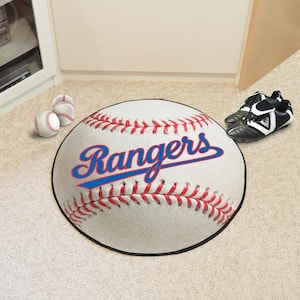Texas Rangers White 2 ft. x 2 ft. Round Baseball Area Rug