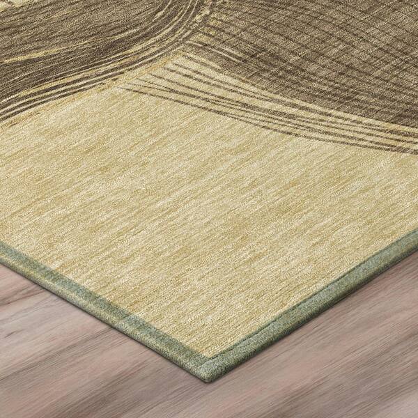 Chantille Machine Washable Indoor/Outdoor Abstract ACN3057 Gold 2 ft. x 7 ft. Runner Rug