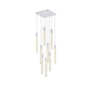 Timeless Home 20 in. 9-Light Chrome Pendant Light