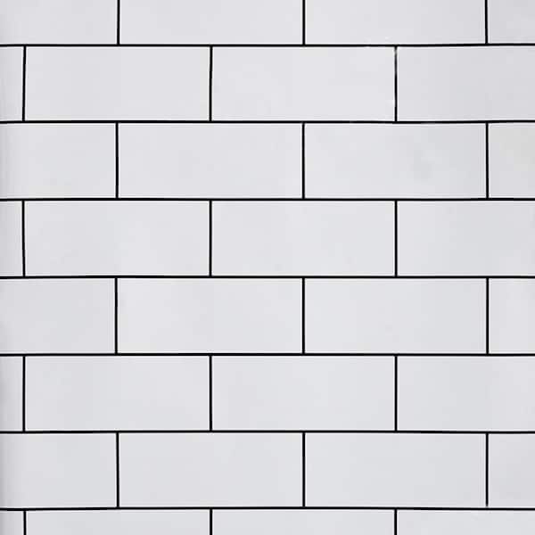Dundee Deco Falkirk McGowen IV White Tiles Industrial Vinyl Peel and Stick Wallpaper (Covers 20 sq. ft.)