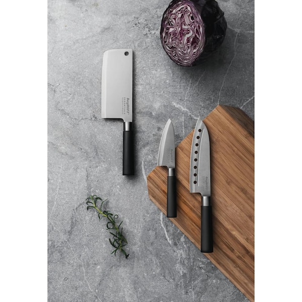 BergHOFF Straight 4-Piece Santoku Hollow Knife Set 