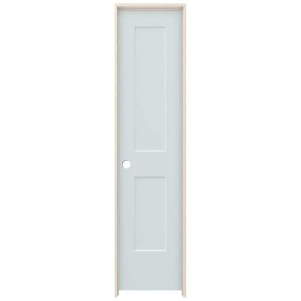 JELD-WEN 20 in. x 80 in. Monroe Light Gray Painted Right-Hand Smooth Solid Core Molded Composite MDF Single Prehung Interior Door