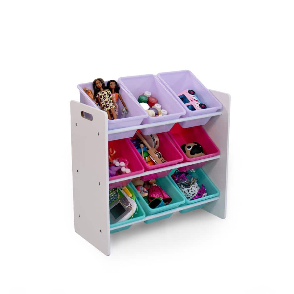 Kids' Multicolor Plastic and Wood Toy Storage Organizer