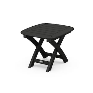 Yacht Club 21 in. x 18 in. Charcoal Black Patio Side Table