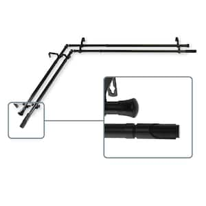 28 in. to 48 in. Adjustable 13/16 in. Corner Window Double Curtain Rod ...