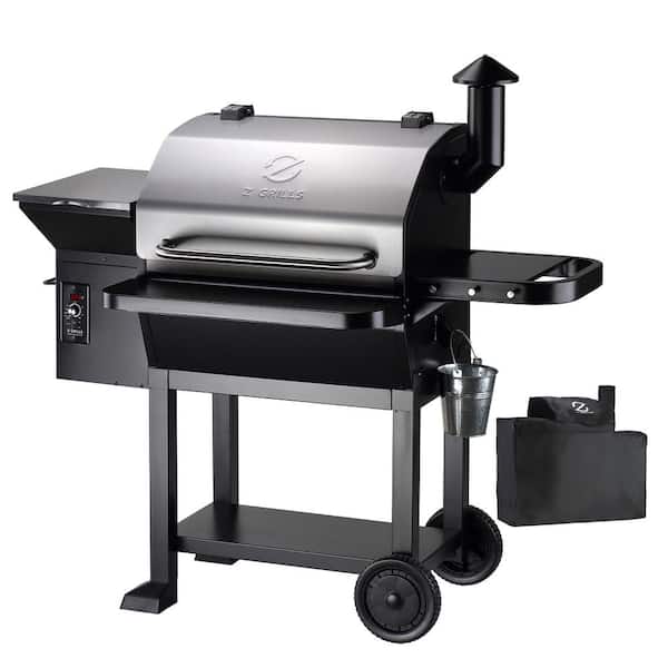 1056 sq. in. Pellet Grill in Silver with Stainless Steel Lid, Includes Cover