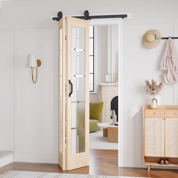easelife 36 in. x 84 in. Full Lite Pre-Assembled Frosted Glass