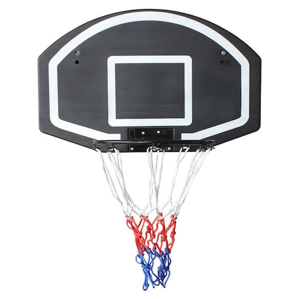 Black 28.5 in. L x 18 in. W Wall-Mounted Basketball Panel with Rim for Indoor and Outdoor Use