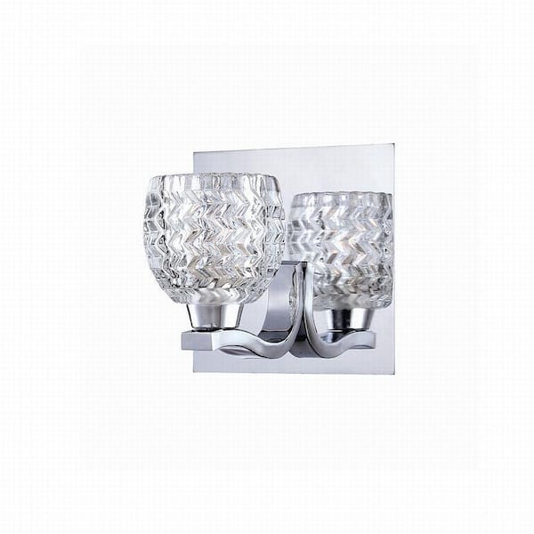 Unbranded Wave Collection 1-Light Chrome Wall Sconce