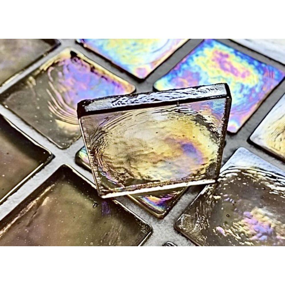 Tropical Style Iridescent Orange 2 in. x 2 in. Handmade Recycled Glass Tile Sample price history on PriceWatchPro