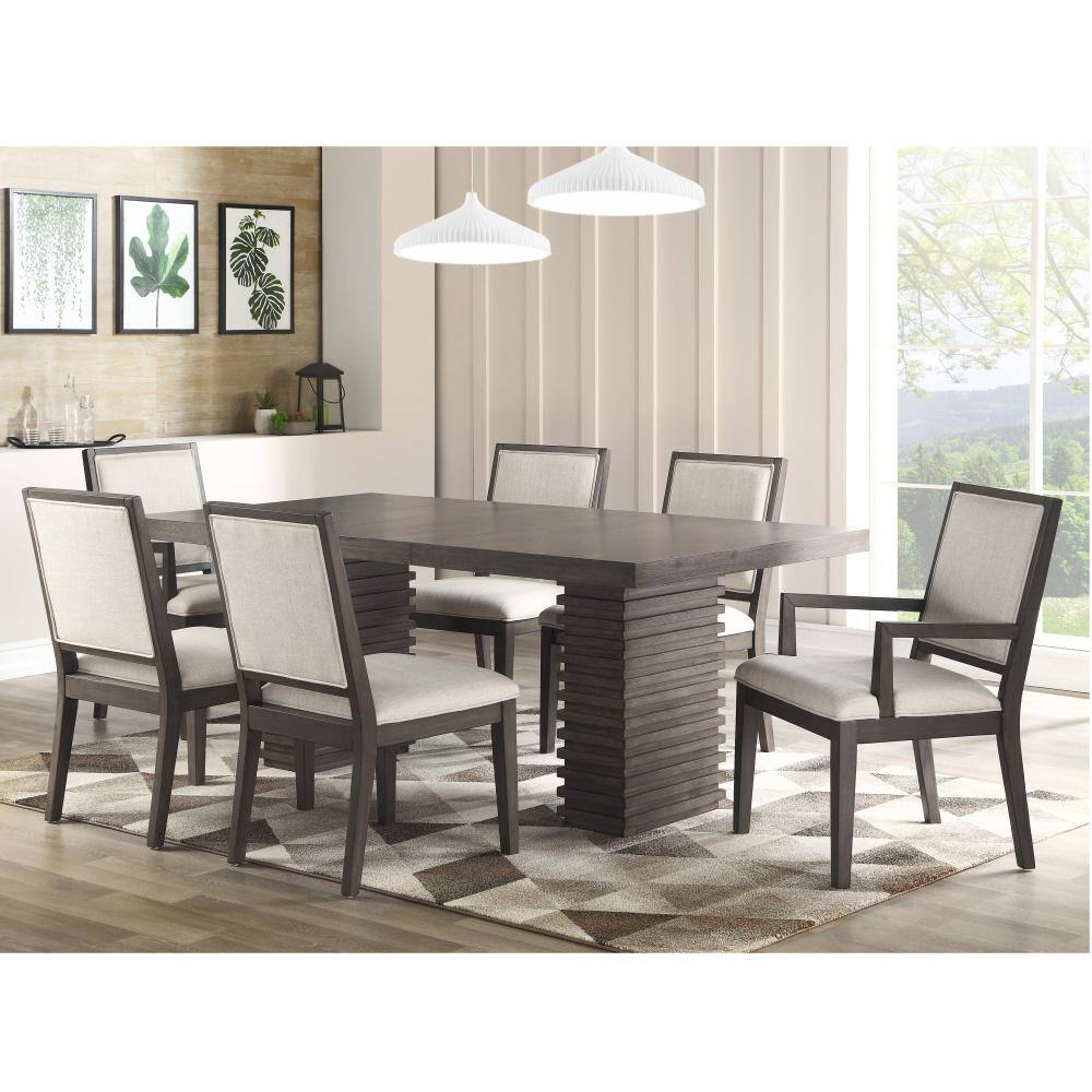Contemporary Mila Linen Upholstered Arm Chair in Washed Gray