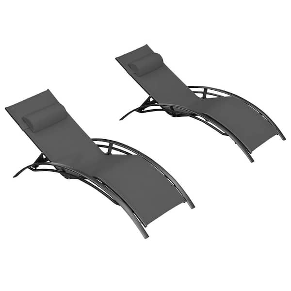 PURPLE LEAF Aluminum Patio Chaise Lounge Set Metal Outdoor Beach Pool Sunbathing Lawn Lounger Recliner Chair
