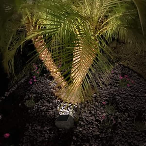 Hampton Bay Solar Gray Led Hand Painted Rock Spotlight 50131 Hampton Bay Solar Gray Led Hand Painted, Best Solar Spotlights For Palm Trees