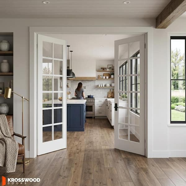 Krosswood Doors 64 in. x 96 in. Craftsman Shaker 12-Lite Right
