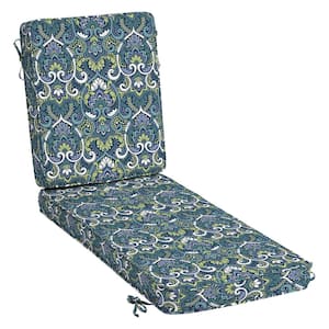 ProFoam 21 in. x 72 in. Sapphire Aurora Blue Damask Outdoor Chaise Lounge Cushion
